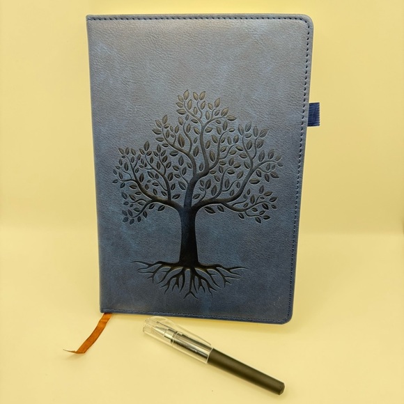 Tree of Life Synthetic Leather Notebooks w/Pens Hard Cover College Ruled 8x6 - Picture 7 of 12